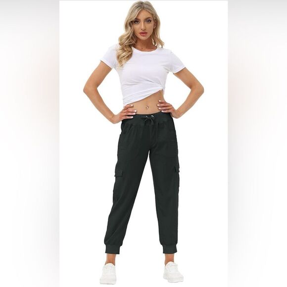 Mofiz Pants - Cargo Jogger Pants in Charcoal, Women’s Size Large